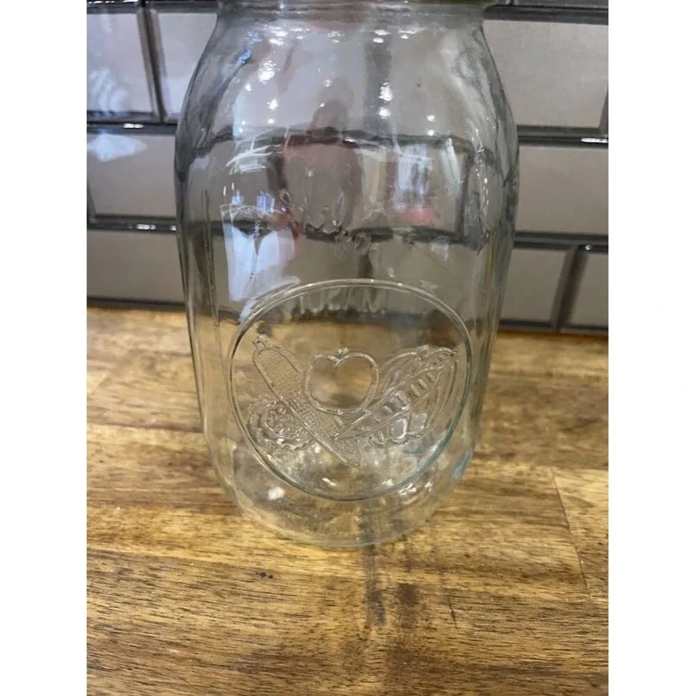 Vintage Longlife Canning Pint Mason Jar Marked Lauren's Quality Glass Since 1910